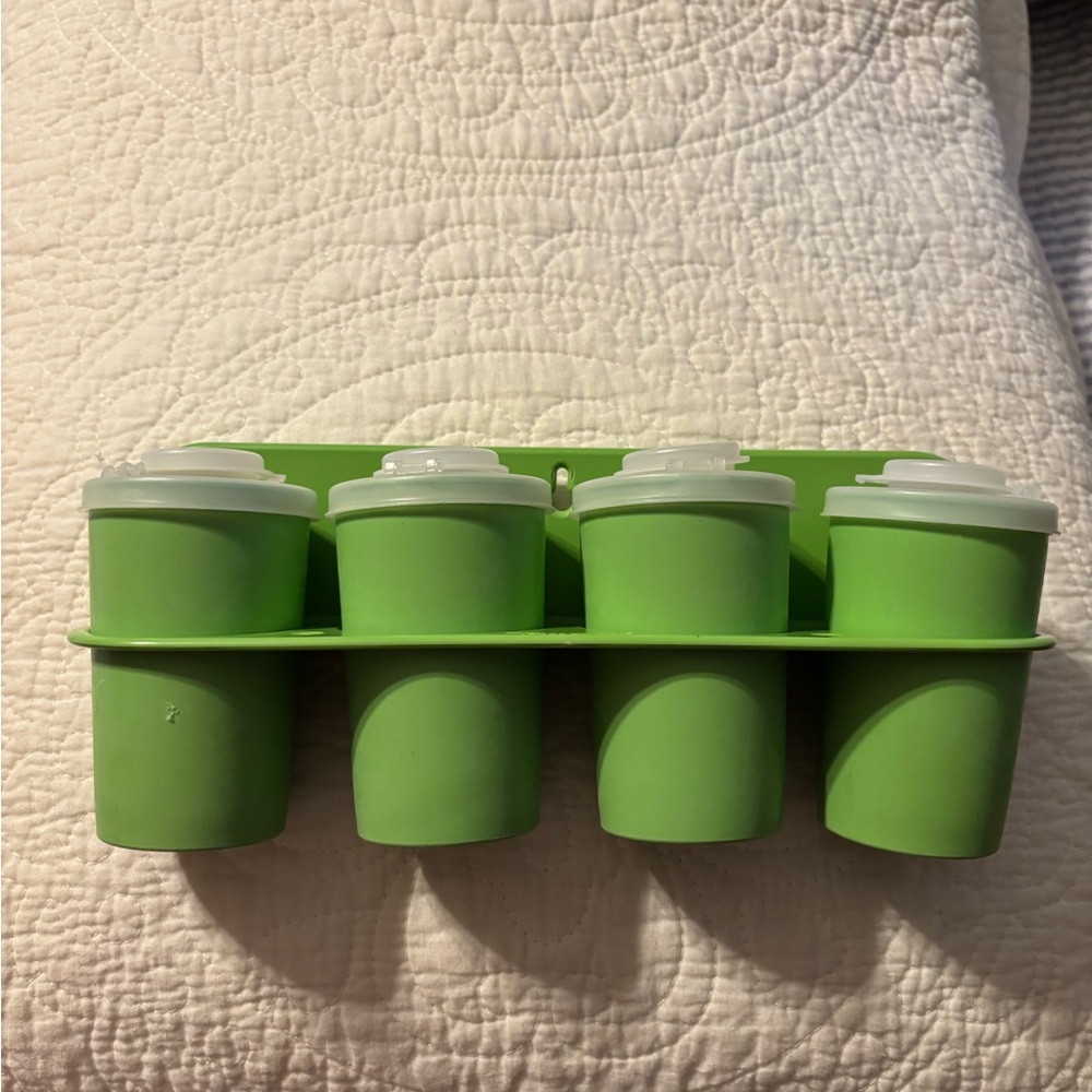 Vintage Tupperware spice rack Green color